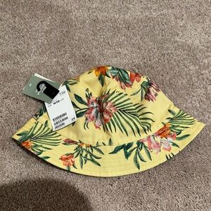 H&M Yellow Floral Reversible Hat 100% Cotton NWT